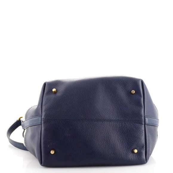 Burberry Heston Bucket Bag House Check Canvas with Leather Medium Blue, Print - Picture 6 of 8